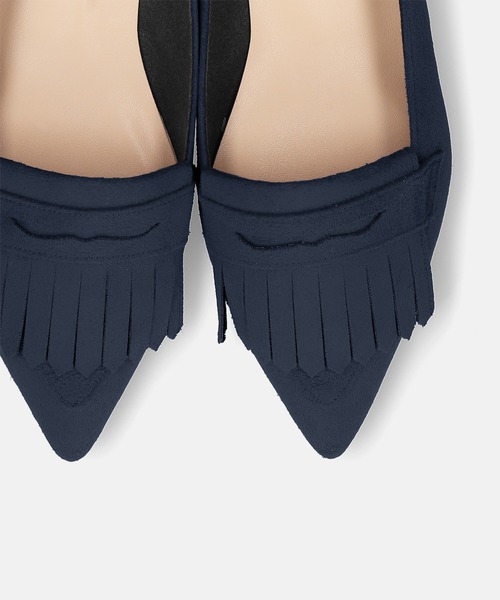 MAMIAN（マミアン）の「ポインテッドトゥ フリンジ ローファー（ローファー・レディース・ネイビー/ベージュ/レッド/チャコールグレー/ブラック・25.0cm/24.5cm/24.0cm/23.5cm/23.0cm/22.5cm）」の10枚目の写真