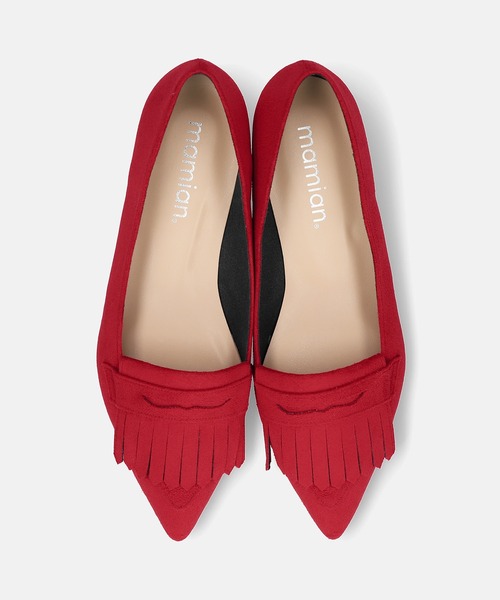 MAMIAN（マミアン）の「ポインテッドトゥ フリンジ ローファー（ローファー・レディース・ネイビー/ベージュ/レッド/チャコールグレー/ブラック・25.0cm/24.5cm/24.0cm/23.5cm/23.0cm/22.5cm）」の13枚目の写真