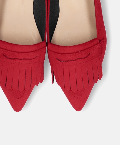 MAMIAN（マミアン）の「ポインテッドトゥ フリンジ ローファー（ローファー・レディース・ネイビー/ベージュ/レッド/チャコールグレー/ブラック・25.0cm/24.5cm/24.0cm/23.5cm/23.0cm/22.5cm）」の15枚目の写真