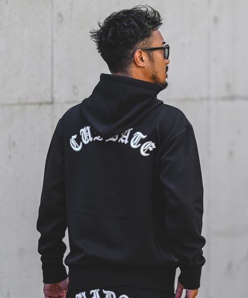 アダムスジャグラー RTEG ブラックパーカー フード付き L adamsJUGGLER（アダムスジャグラー） パーカー RTEG AL＆KSジップ