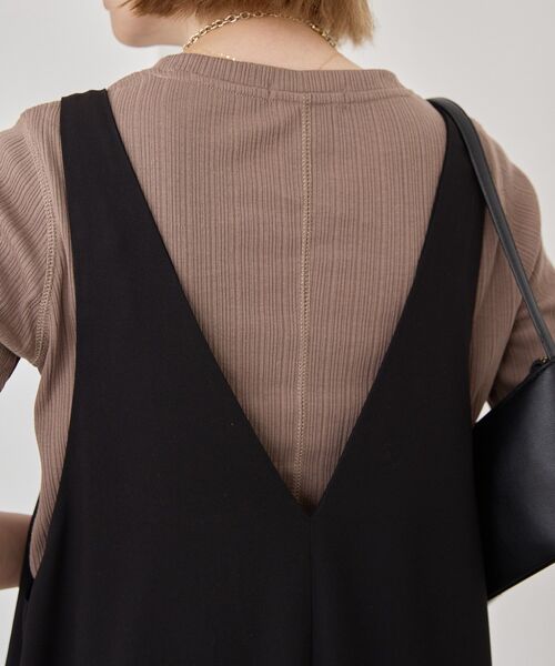 AMERICAN HOLIC(アメリカンホリック)の「イージーケアVネックオールインワン(つなぎ/オールインワン・レディース・ブラック/杢グレー・M/L)」の20枚目の写真