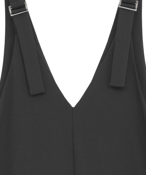 AMERICAN HOLIC(アメリカンホリック)の「イージーケアVネックオールインワン(つなぎ/オールインワン・レディース・ブラック/杢グレー・M/L)」の5枚目の写真