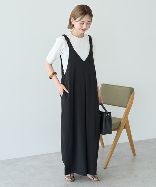 JULY NINE 黒 Vネック オールインワン UNITED ARROWS LTD. OUTLET｜Vネック オールインワン | Rakuten