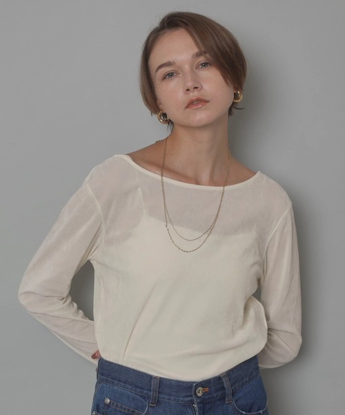 CADUNE シアーベロアカットソー シアーベロアカットソー（Tシャツ/カットソー）｜CADUNE