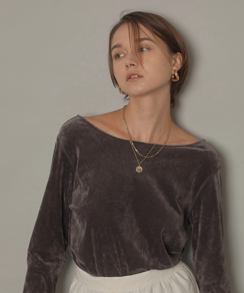 CADUNE シアーベロアカットソー シアーベロアカットソー（Tシャツ/カットソー）｜CADUNE