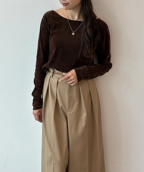 CADUNE シアーベロアカットソー シアーベロアカットソー（Tシャツ/カットソー）｜CADUNE