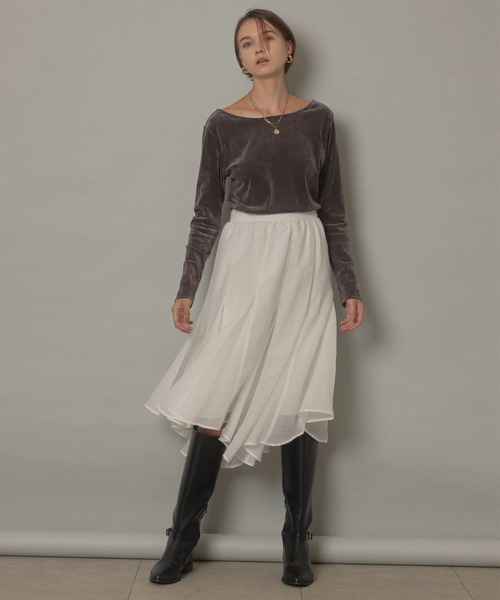 CADUNE シアーベロアカットソー シアーベロアカットソー（Tシャツ/カットソー）｜CADUNE