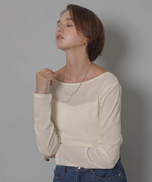 CADUNE シアーベロアカットソー シアーベロアカットソー（Tシャツ/カットソー）｜CADUNE