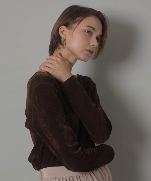 CADUNE シアーベロアカットソー シアーベロアカットソー（Tシャツ/カットソー）｜CADUNE