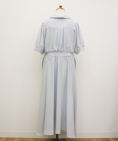 CLETTE(クレット)の「CLETTEオリジナルシアーチェックレースアップデザインシャツワンピース(ワンピース・レディース・イエロー/ブルー/ネイビー・LL/3L/4L)」の20枚目の写真