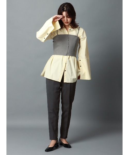 CIS.（シス）の「CIS． タックテーパードパンツ ウォッシャブル ポリエステル 無地（その他パンツ・レディース・カーキ/グレー・34(5号)/36(7号)/38(9号)/40(11号)）」の14枚目の写真