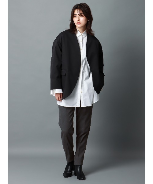 CIS.（シス）の「CIS． タックテーパードパンツ ウォッシャブル ポリエステル 無地（その他パンツ・レディース・カーキ/グレー・34(5号)/36(7号)/38(9号)/40(11号)）」の16枚目の写真