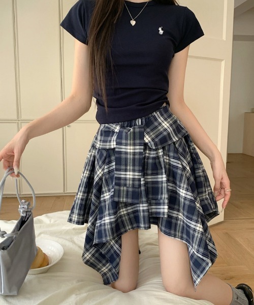 セール】シャツ巻き風 チェック柄スカート（スカート）｜Ritzy