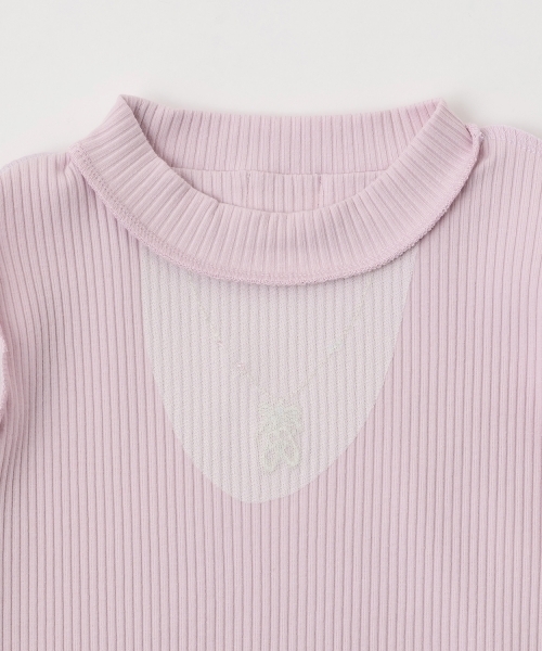 mezzo piano（メゾピアノ）の「ネックレス刺しゅう　袖チュール　テレコ長袖Tシャツ（Tシャツ/カットソー・キッズ・ライトピンク/ラベンダー・130cm/120cm/140cm）」の12枚目の写真