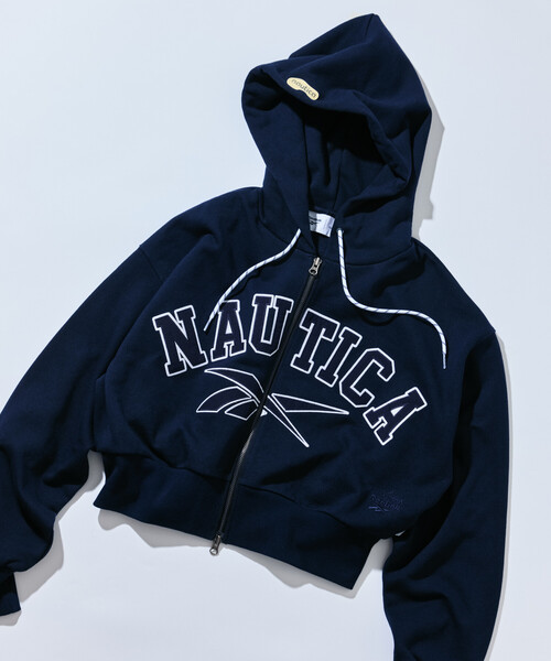 【希少コラボ】NAUTICA × Reebok フルジップパーカー 刺繍ロゴ セール】Reebok × NAUTICA/リーボック × ノーティカ 【Exclusive