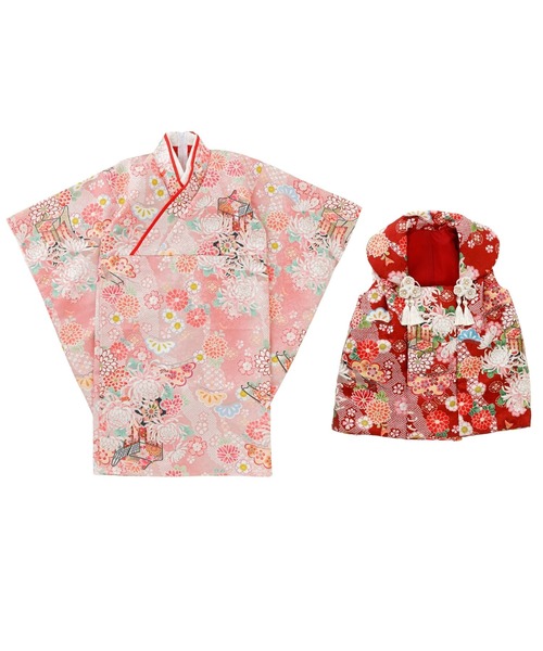 花柄織入り着物ワンピース＆ 被布セット【ZOZO限定先行予約