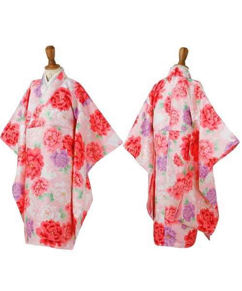 キャサリンコテージ 花柄着物 110サイズ 花柄織入り着物ワンピース＆ 被布セット【ZOZO限定先行予約
