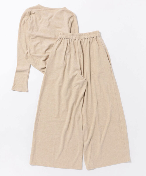 Lace Ladies（レースレディース）の「カシュクール 長袖 リラックス ワイドパンツ セットアップ（セットアップ・レディース・グレイッシュベージュ/ブラック/グレー・FREE/S）」の21枚目の写真