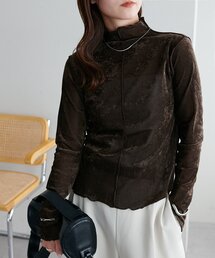 【WEB限定】前後2WAYフロッキーメッシュボトルネックプルオーバー