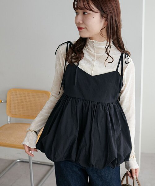 DISCOAT(ディスコート)の「【WEB限定】前後2WAYフロッキーメッシュボトルネックプルオーバー(Tシャツ/カットソー・レディース・ブラック/ブラウン/ブルー/アイボリー/グレイッシュベージュ・FREE)」の22枚目の写真