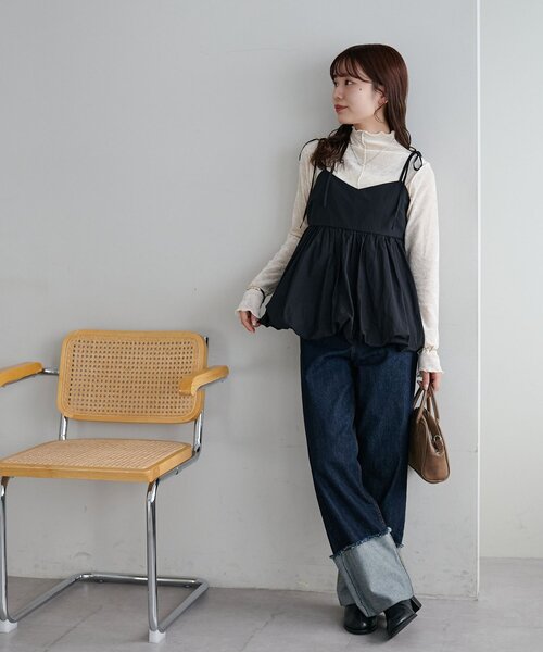 DISCOAT(ディスコート)の「【WEB限定】前後2WAYフロッキーメッシュボトルネックプルオーバー(Tシャツ/カットソー・レディース・ブラック/ブラウン/ブルー/アイボリー/グレイッシュベージュ・FREE)」の21枚目の写真