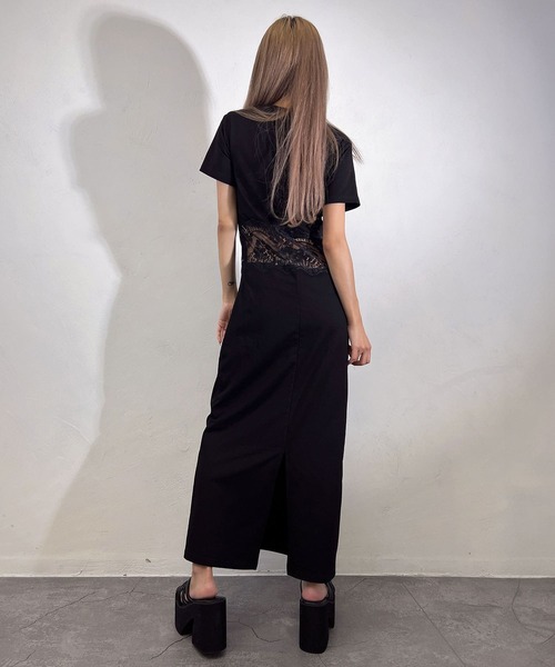 BLACKQUEEN(ブラッククイーン)の「【BLACKQUEEN】レース切替ロングワンピース(ワンピース・レディース・ホワイト/ブラック・S/M)」の7枚目の写真