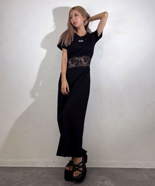 BLACKQUEEN(ブラッククイーン)の「【BLACKQUEEN】レース切替ロングワンピース(ワンピース・レディース・ホワイト/ブラック・S/M)」の10枚目の写真