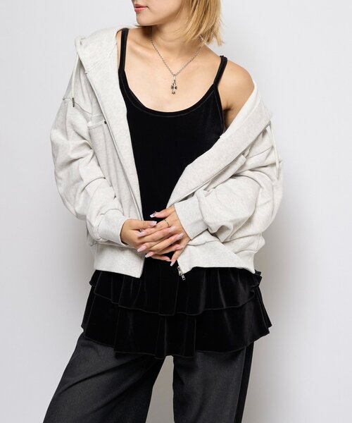 WHO'S WHO gallery（フーズフーギャラリー）の「ベロアフリルチュニック（チュニック・レディース・ダークブラウン/ブラック・FREE）」の6枚目の写真