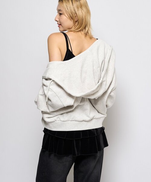 WHO'S WHO gallery（フーズフーギャラリー）の「ベロアフリルチュニック（チュニック・レディース・ダークブラウン/ブラック・FREE）」の7枚目の写真