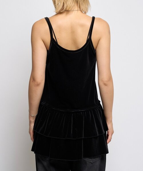 WHO'S WHO gallery（フーズフーギャラリー）の「ベロアフリルチュニック（チュニック・レディース・ダークブラウン/ブラック・FREE）」の11枚目の写真