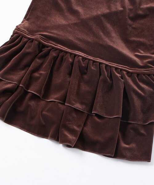 WHO'S WHO gallery（フーズフーギャラリー）の「ベロアフリルチュニック（チュニック・レディース・ダークブラウン/ブラック・FREE）」の15枚目の写真