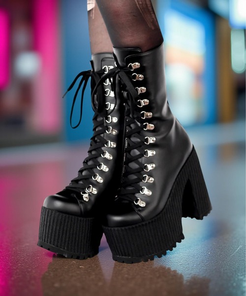 ジェフリーキャンベル ブーティー LITA”レースアップショートブーツ Jeffrey Campbell│Jeffrey