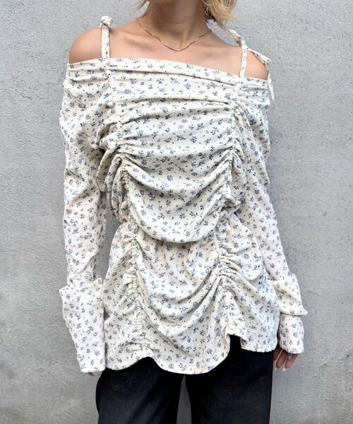 WHO'S WHO gallery(フーズフーギャラリー)の「花柄シャーリングチュニックワンピース(ワンピース・レディース・ブラック/ホワイト・FREE)」の13枚目の写真