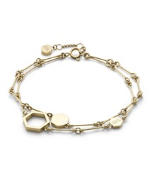 OLIVIA BURTON（オリビアバートン）の「「OLIVIA BURTON/オリビアバートン」シグネチャー - ハニカム クラシック ダブル チェーン ゴールド ブレスレット（ブレスレット）」