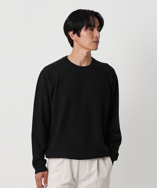 BEAUTY&YOUTH UNITED ARROWS(ビューティーアンドユースユナイテッドアローズ)の「ガスコットン リンクス クルーネック ニット(ニット/セーター・メンズ・コバルトブルー/ライトグレー/ブラック・XL/M/L/S)」の6枚目の写真