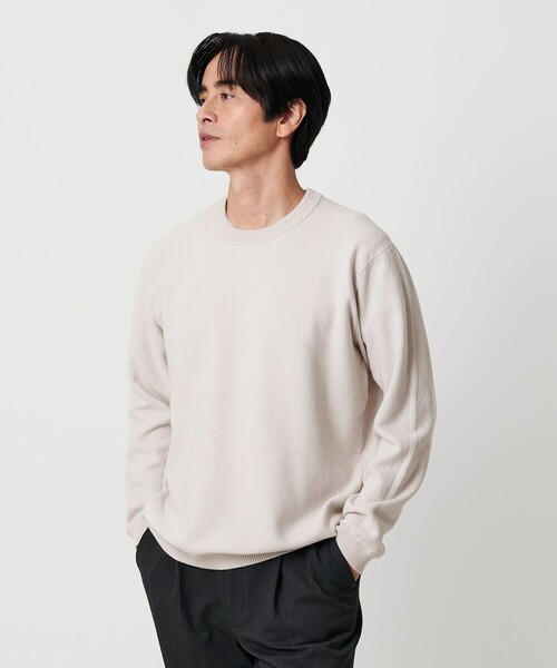 BEAUTY&YOUTH UNITED ARROWS(ビューティーアンドユースユナイテッドアローズ)の「ガスコットン リンクス クルーネック ニット(ニット/セーター・メンズ・コバルトブルー/ライトグレー/ブラック・XL/M/L/S)」の7枚目の写真