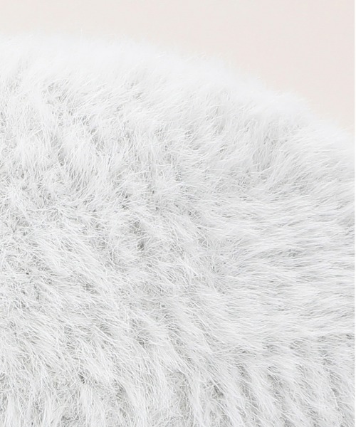 Right-on（ライトオン）の「【HONEYSUCKLE ROSE】シャギーニットワッチ（ニットキャップ/ビーニー・レディース・ライトグレー/オフホワイト/ブラック・フリー）」の5枚目の写真