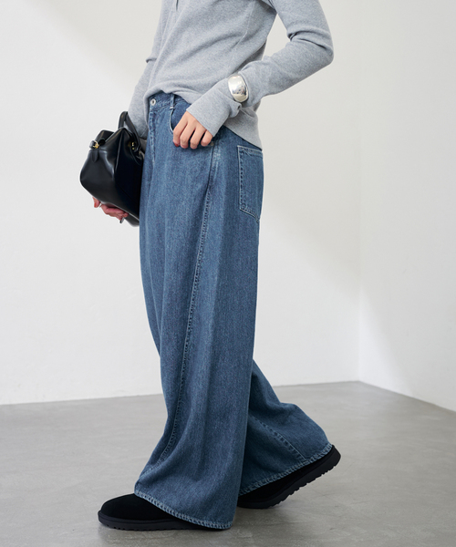 FRAMeWORK（フレームワーク）の「≪追加≫バレルフォルムデニムパンツ2（デニムパンツ・レディース・ネイビー/ブルー系その他・36/40/38）」の4枚目の写真