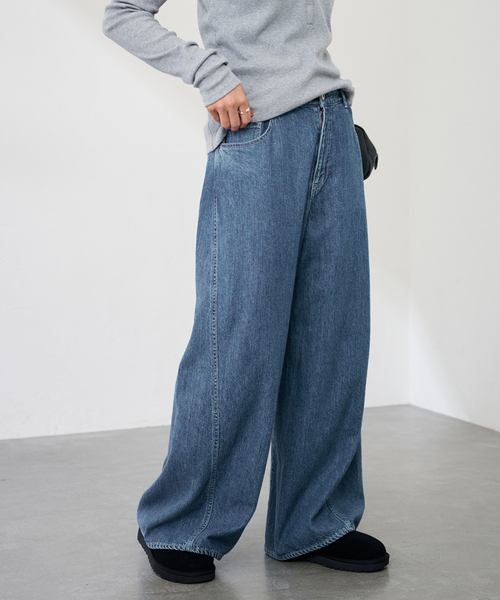 FRAMeWORK（フレームワーク）の「≪追加≫バレルフォルムデニムパンツ2（デニムパンツ・レディース・ネイビー/ブルー系その他・36/40/38）」の5枚目の写真