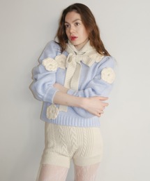 HONEY MI HONEY | flower puff sleeve knit(ニット/セーター)