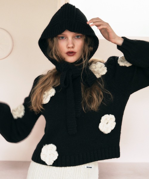 HONEY MI HONEY（ハニーミーハニー）の「flower puff sleeve knit