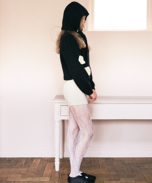 HONEY MI HONEY(ハニーミーハニー)の「flower puff sleeve knit(ニット/セーター・レディース・グレー/ブラック/アイボリー/サックスブルー・FREE)」の22枚目の写真