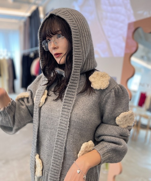 セール】flower puff sleeve knit（ニット/セーター）｜HONEY MI HONEY
