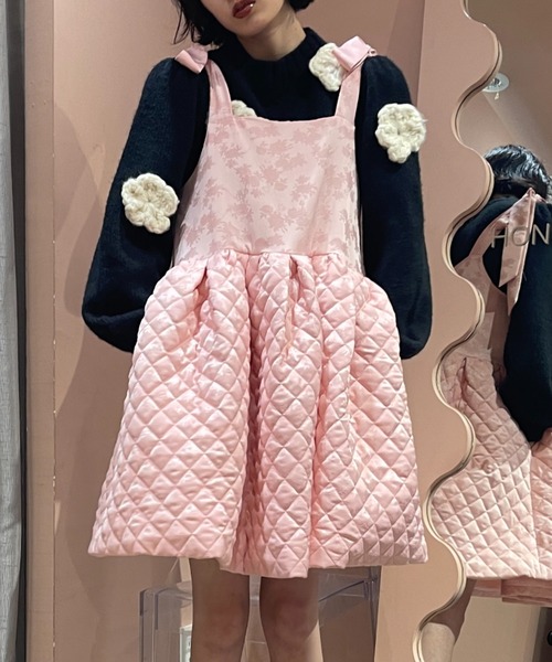 HONEY MI HONEY（ハニーミーハニー）の「flower puff sleeve knit