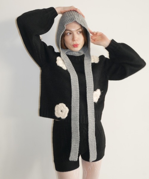 セール】flower puff sleeve knit（ニット/セーター）｜HONEY MI HONEY