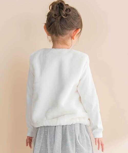Noeil aime BeBe(ノイユエイムベベ)の「ファーリボン付きベスト(ベスト・キッズ・オフホワイト/ベージュ・110cm/100cm/120cm/130cm)」の14枚目の写真