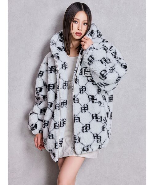 GYDA（ジェイダ）の「GGラメボアBIGブルゾン（ブルゾン・レディース・グレー/オフホワイト/ブラック・FREE）」の5枚目の写真