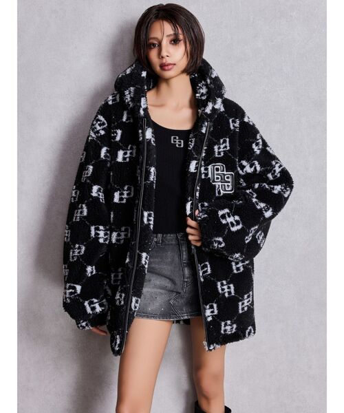 GYDA（ジェイダ）の「GGラメボアBIGブルゾン（ブルゾン・レディース・グレー/オフホワイト/ブラック・FREE）」の13枚目の写真