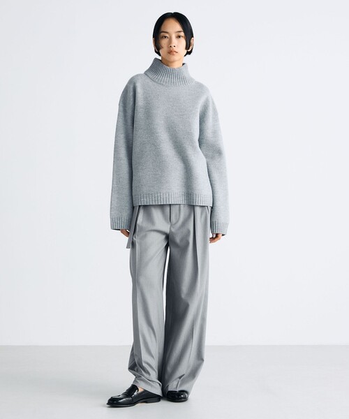 【新品・タグ付き】BRIEFING タートルネックニット ライトグレー L ニジュウサンク 23区 【洗える】スムージーコットン タートルネック