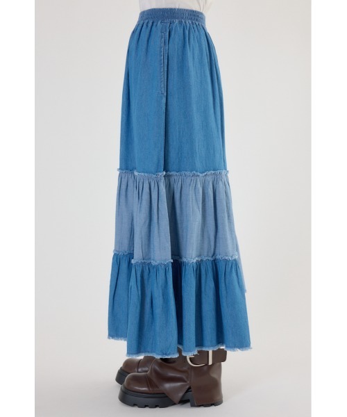 RODEO CROWNS WIDE BOWL（ロデオクラウンズワイドボウル）の「アシメティアードデニムスカート（デニムスカート・レディース・ブルー/ブラック・FREE）」の17枚目の写真